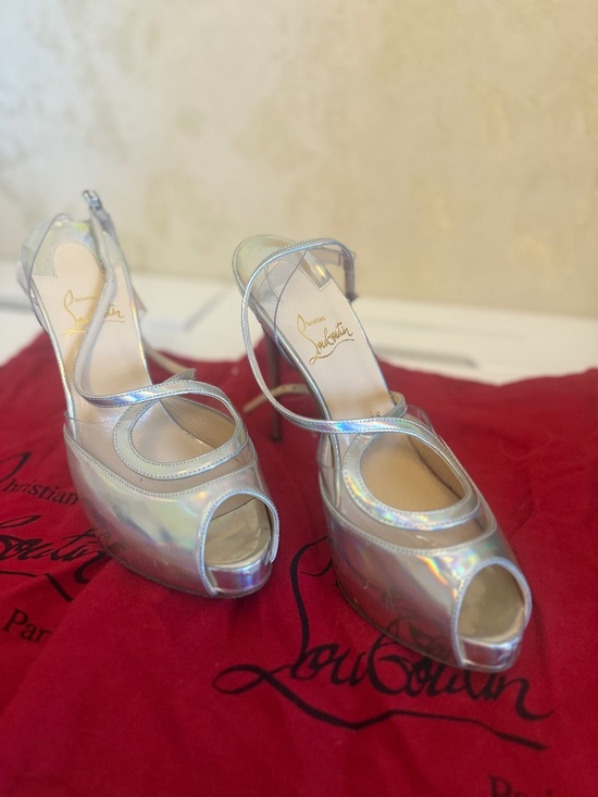 Christian Louboutin Silver Heel Size 38